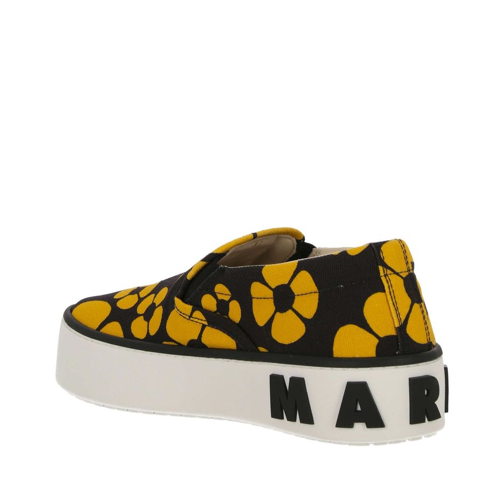 Black Cotton Low Top Sneakers