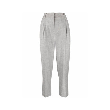 Gray Virgin Wool Cropped Pants