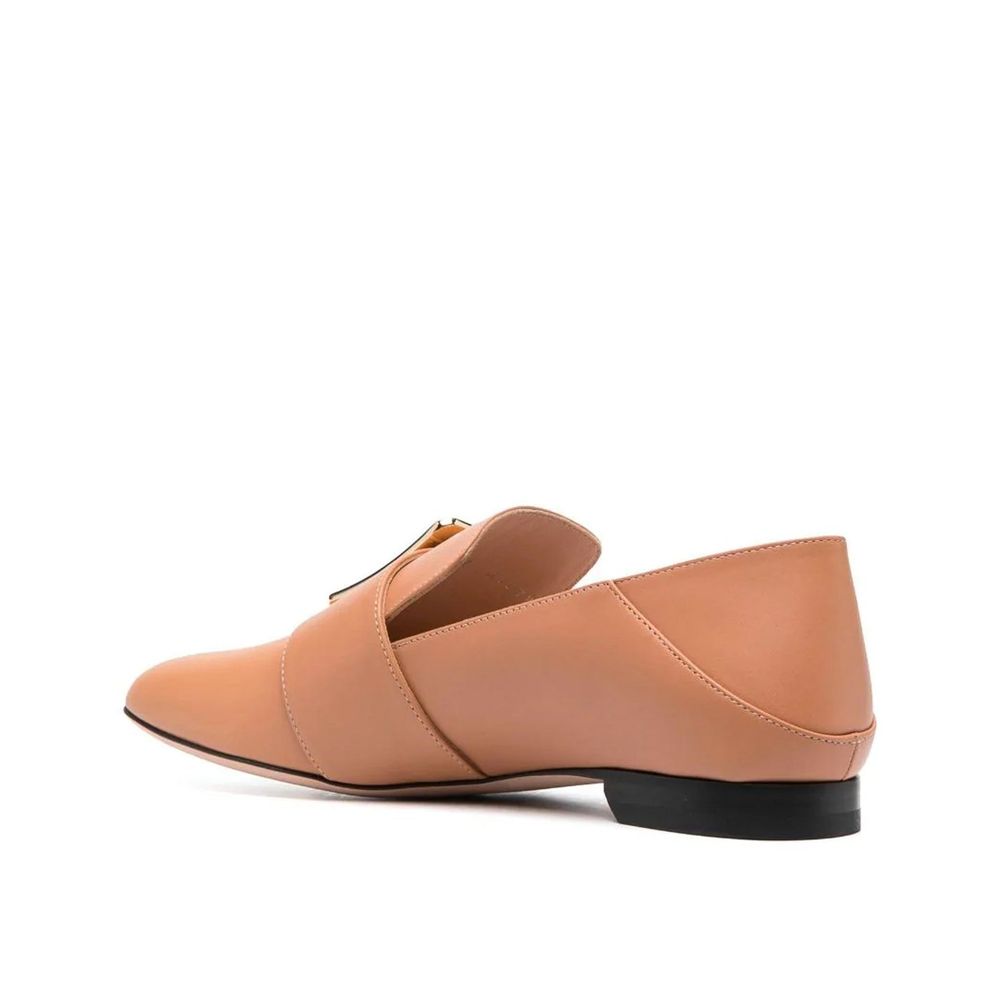 Beige Calfskin Slip-On Loafers