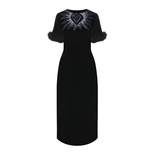 Black Viscose Casual Dress