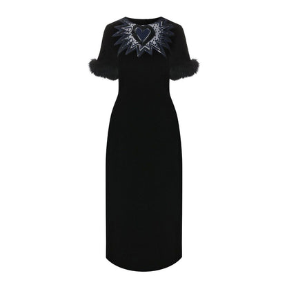 Black Viscose Casual Dress