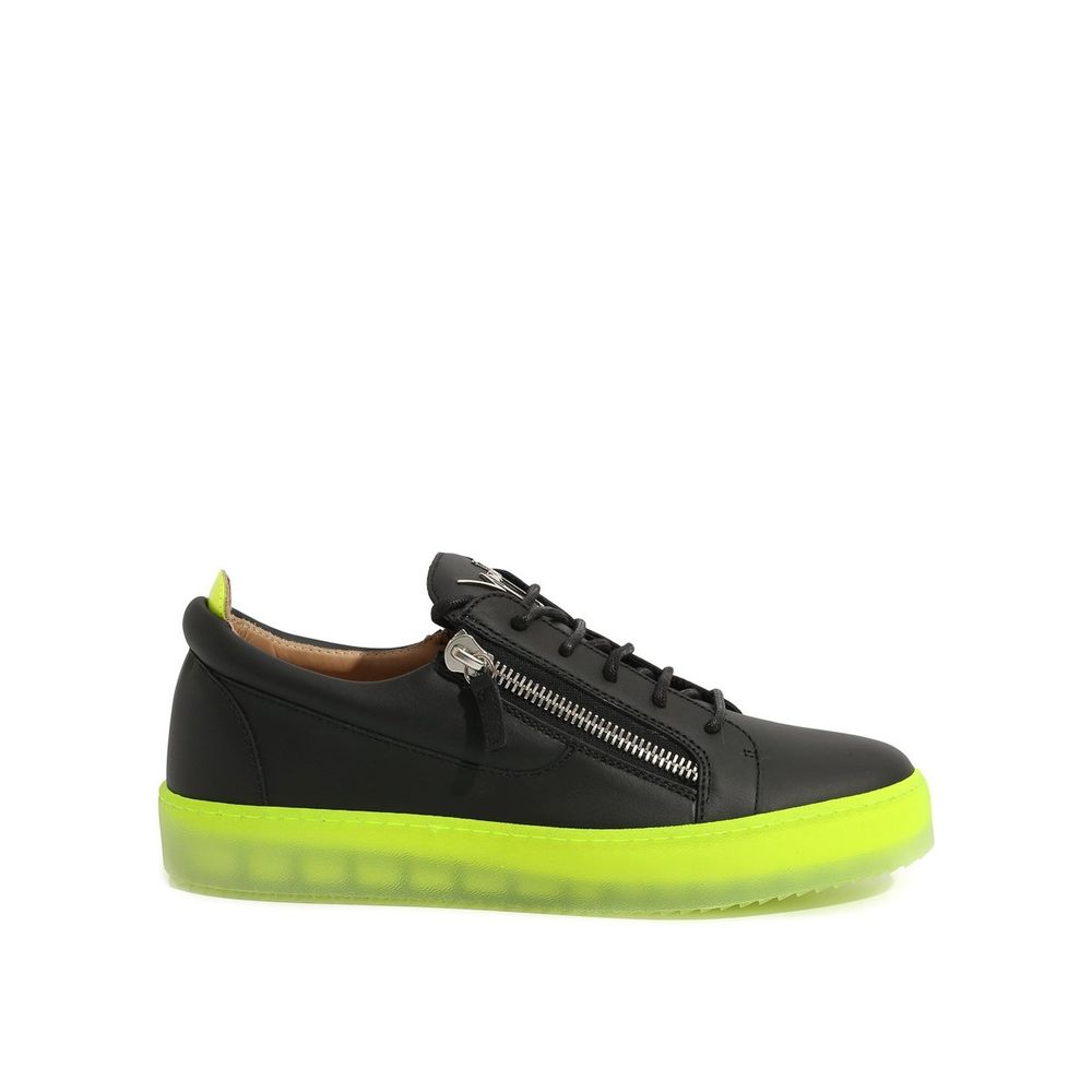 Black Calfskin Low Top Sneakers