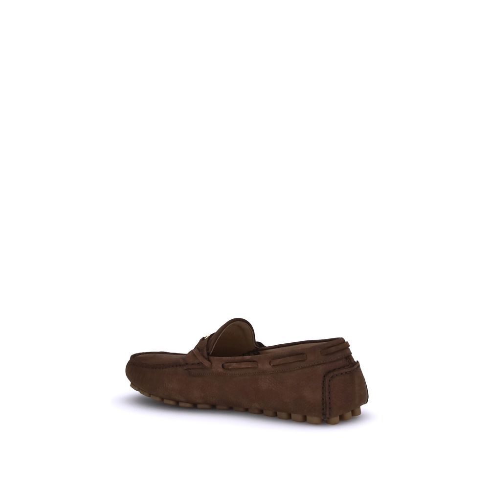 Brown Rubber Slip-On Loafers