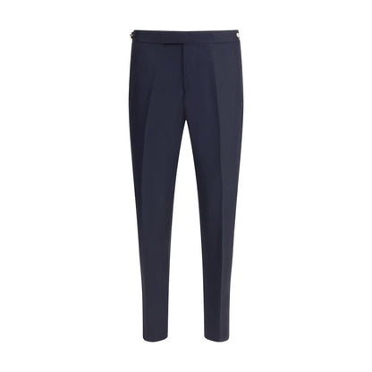 Blue Wool Casual Pants