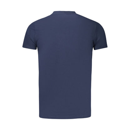 Blue Cotton Men T-Shirt