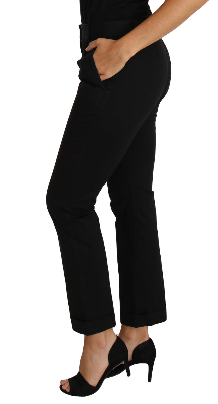 Pantalones de vestir elegantes de algodón negro