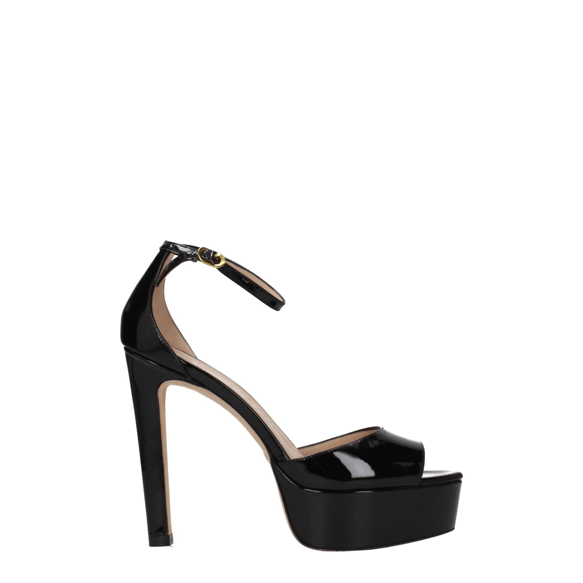 Black Leather Platform Sandals