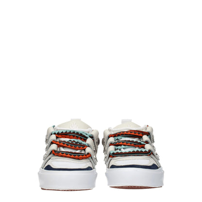 Beige Leather Low Top Sneakers