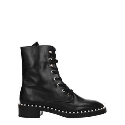 Black Leather Ankle Boots