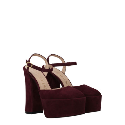 Red Leather Platform Sandals