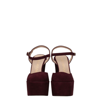 Red Leather Platform Sandals