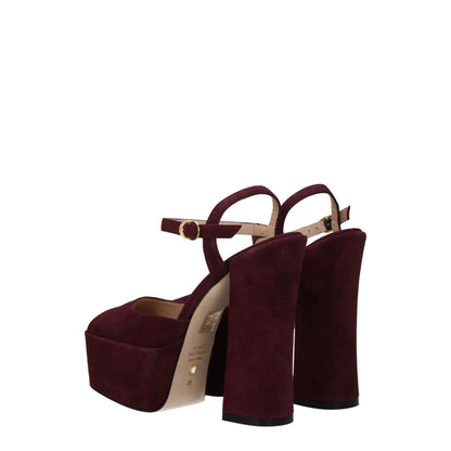 Red Leather Platform Sandals