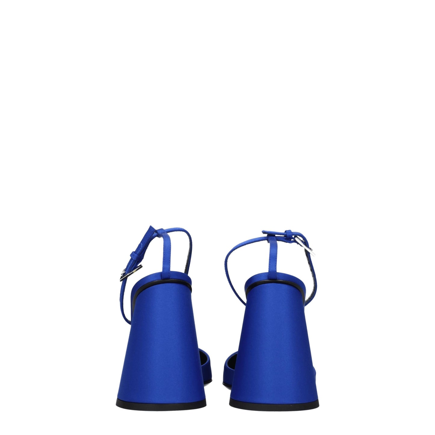 Blue Satin Platform Sandals