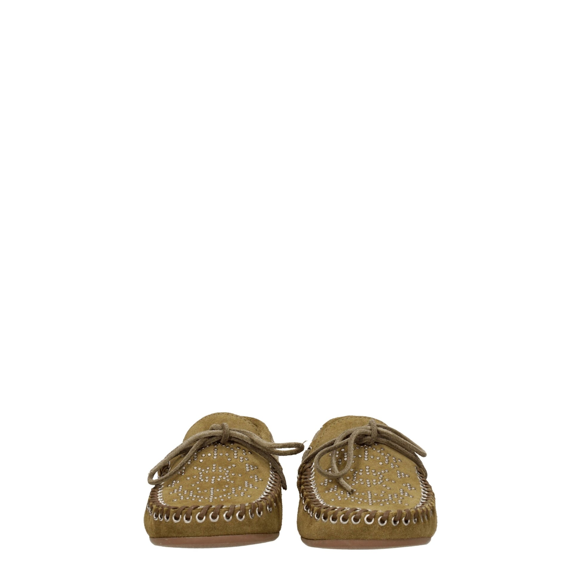Green Leather Slip-On Loafers