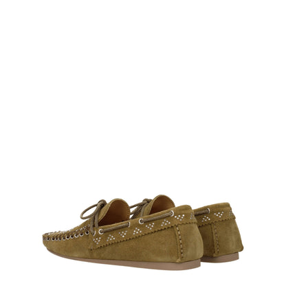 Green Leather Slip-On Loafers