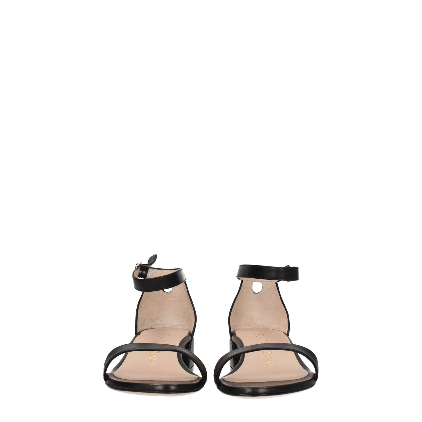Black Leather Flat Sandals