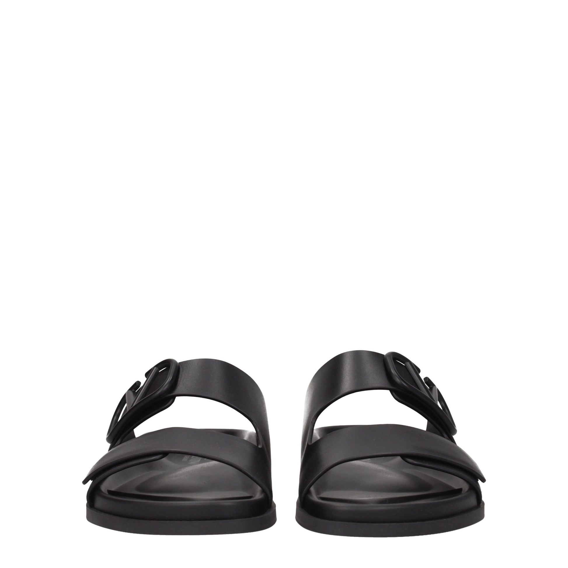 Black Leather Slippers