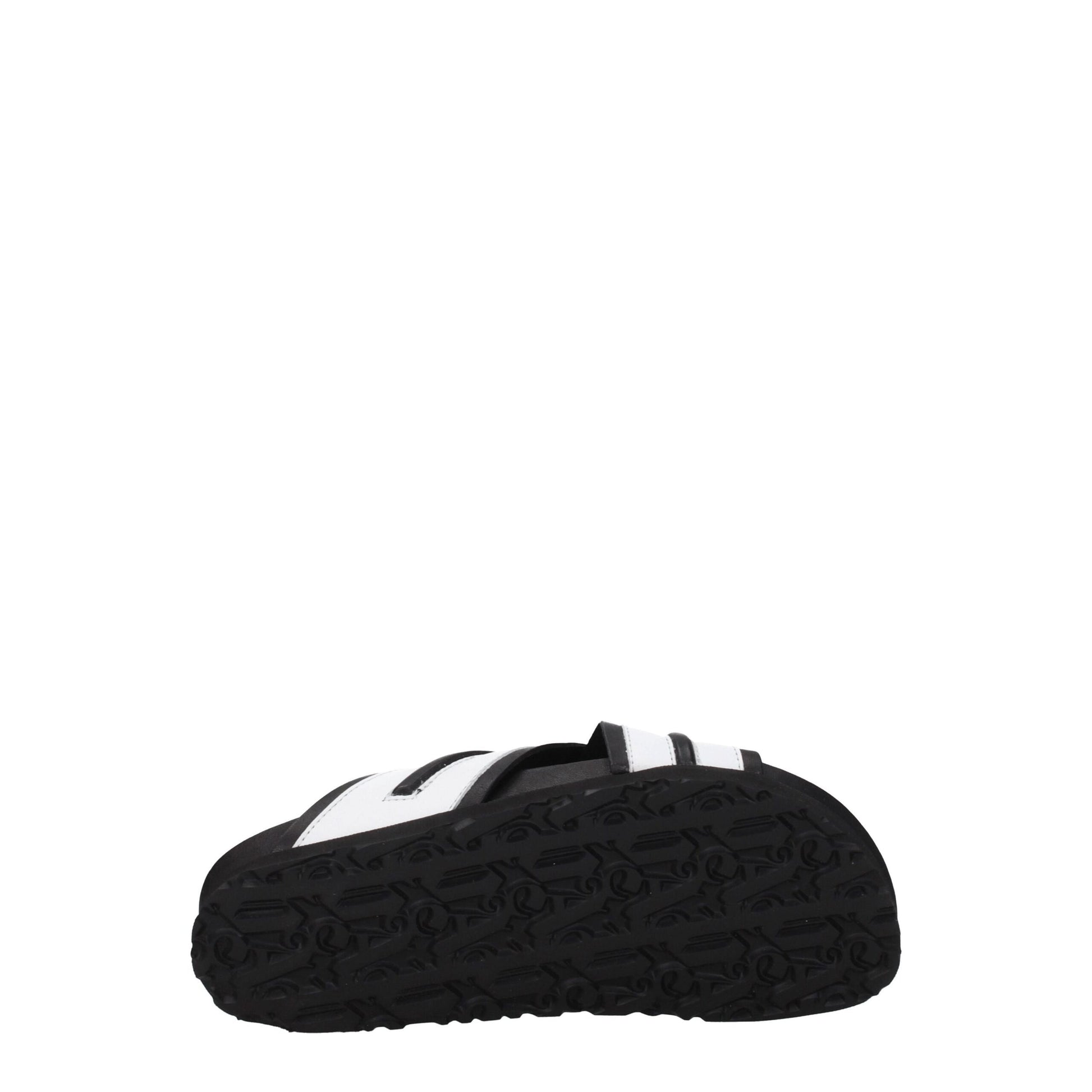 White Leather Slippers Sandals