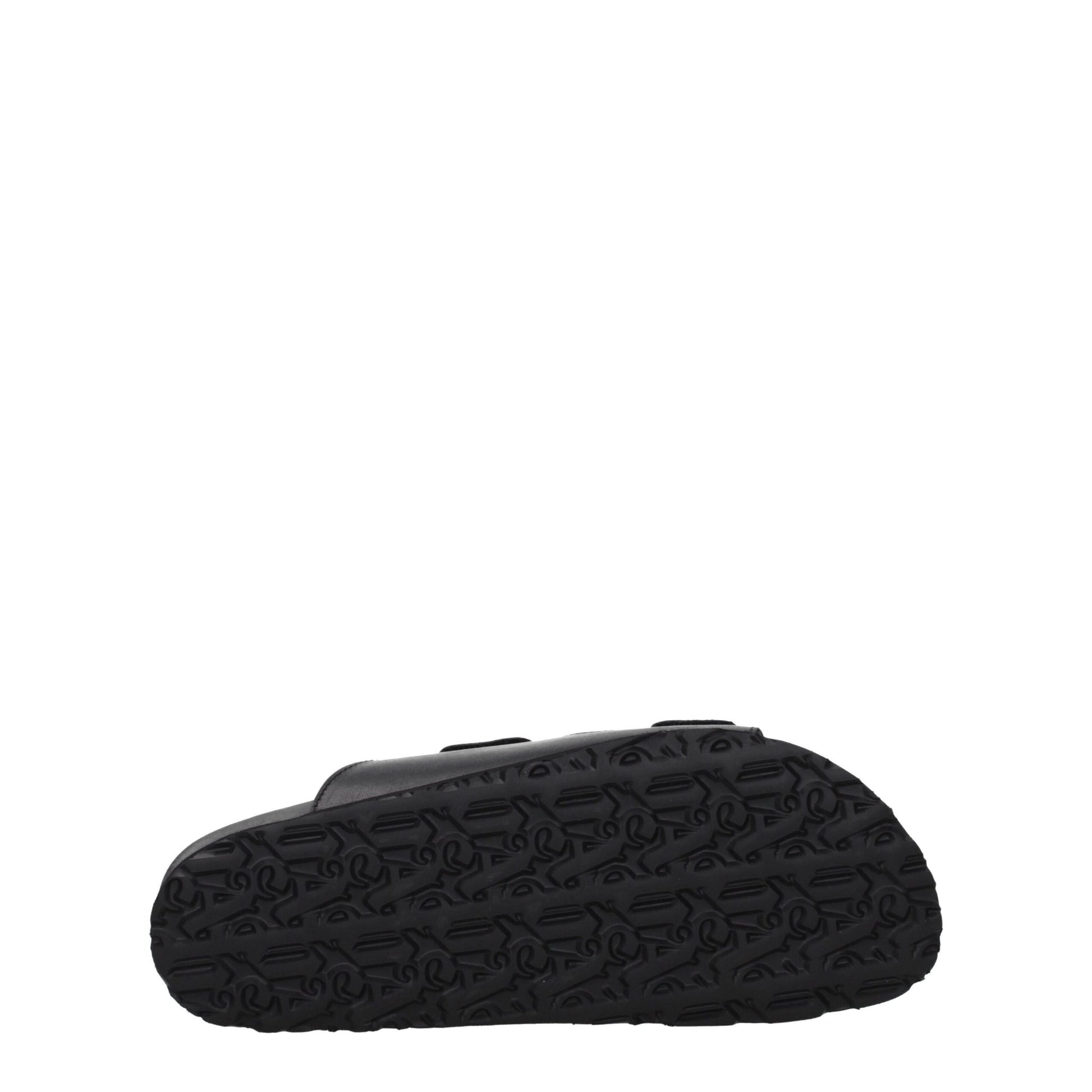 Black Leather Slippers Sandals