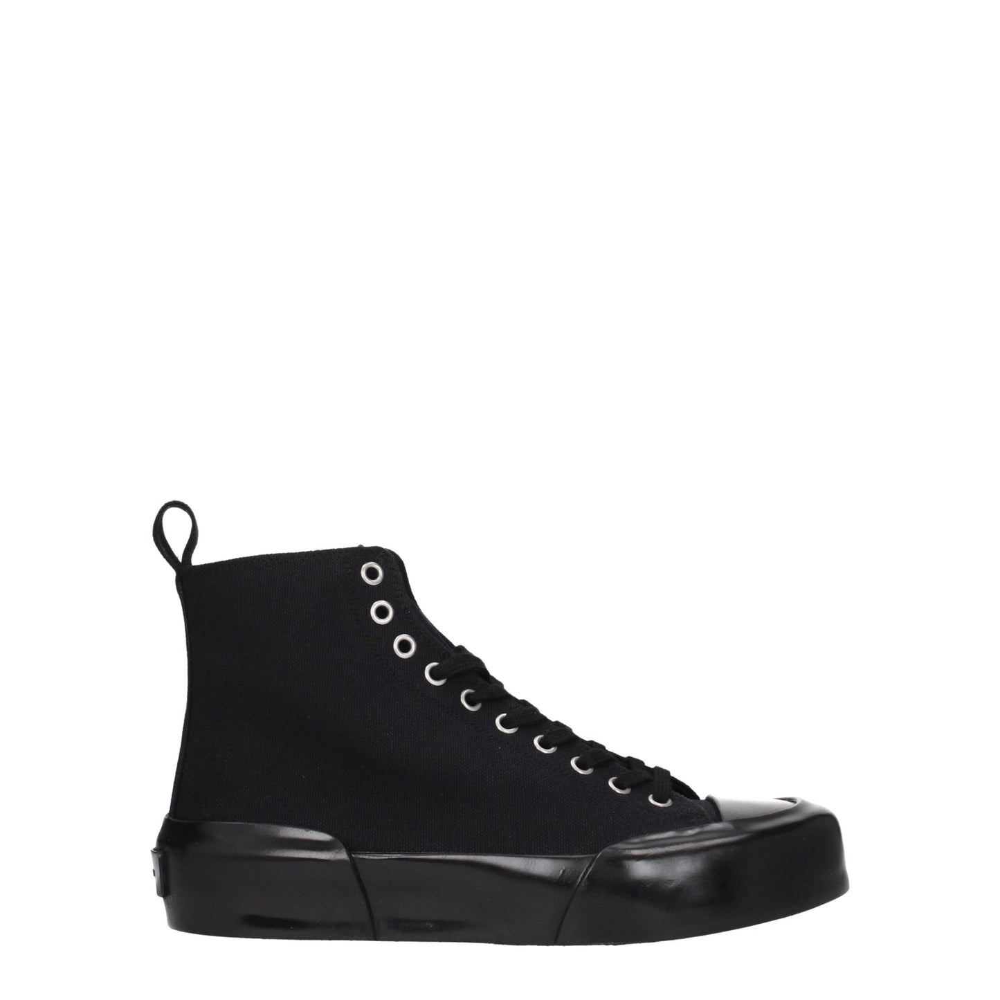 Black Fabric High Top Sneakers