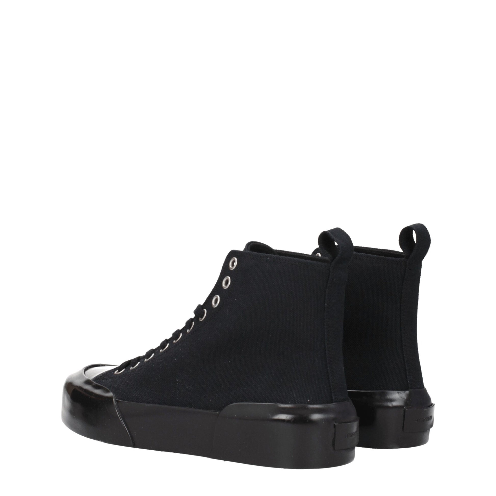Black Fabric High Top Sneakers