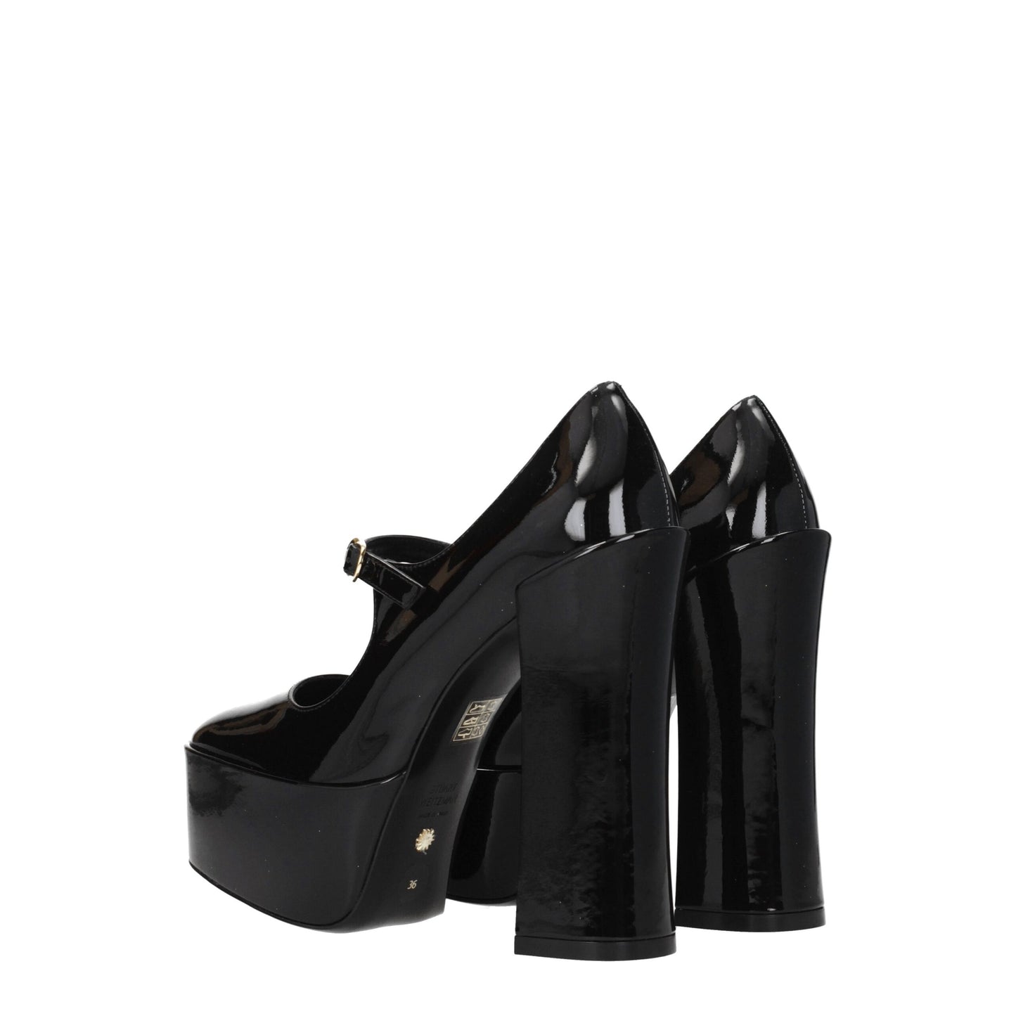 Black Leather Platform Pumps