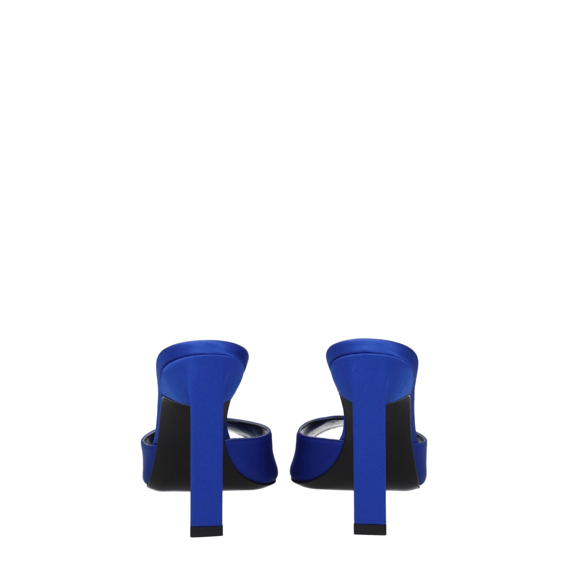 Blue Satin Stiletto Heel Sandals