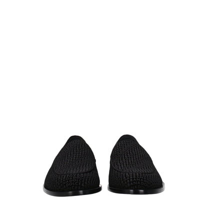 Black Velvet Slip-On Loafers