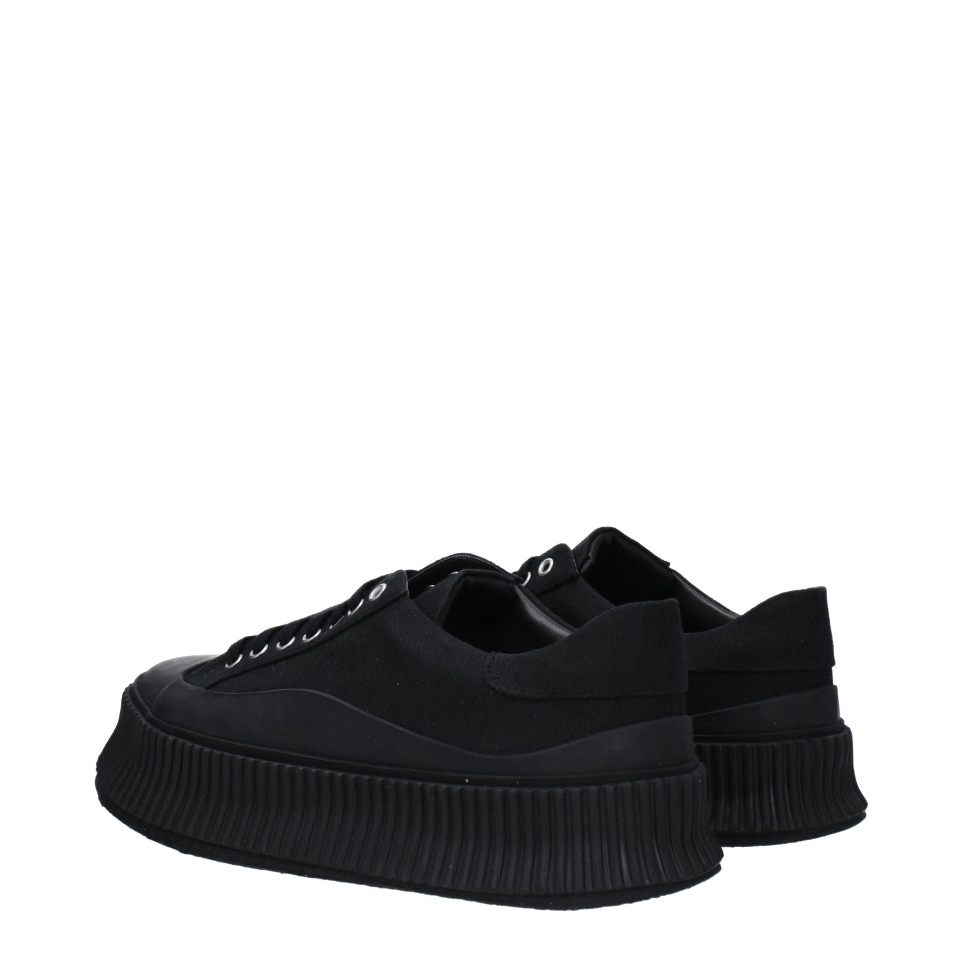 Black Fabric Platform Sneakers