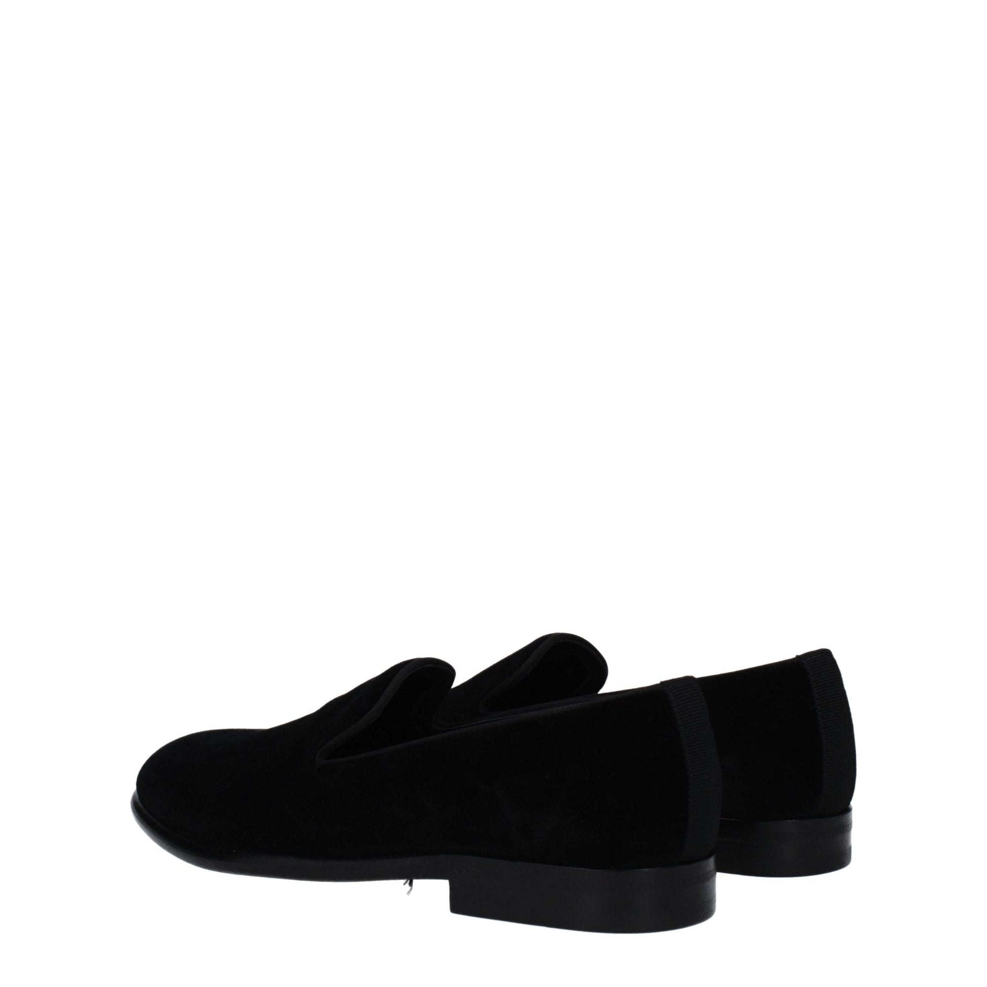 Black Velvet Slip-On Loafers