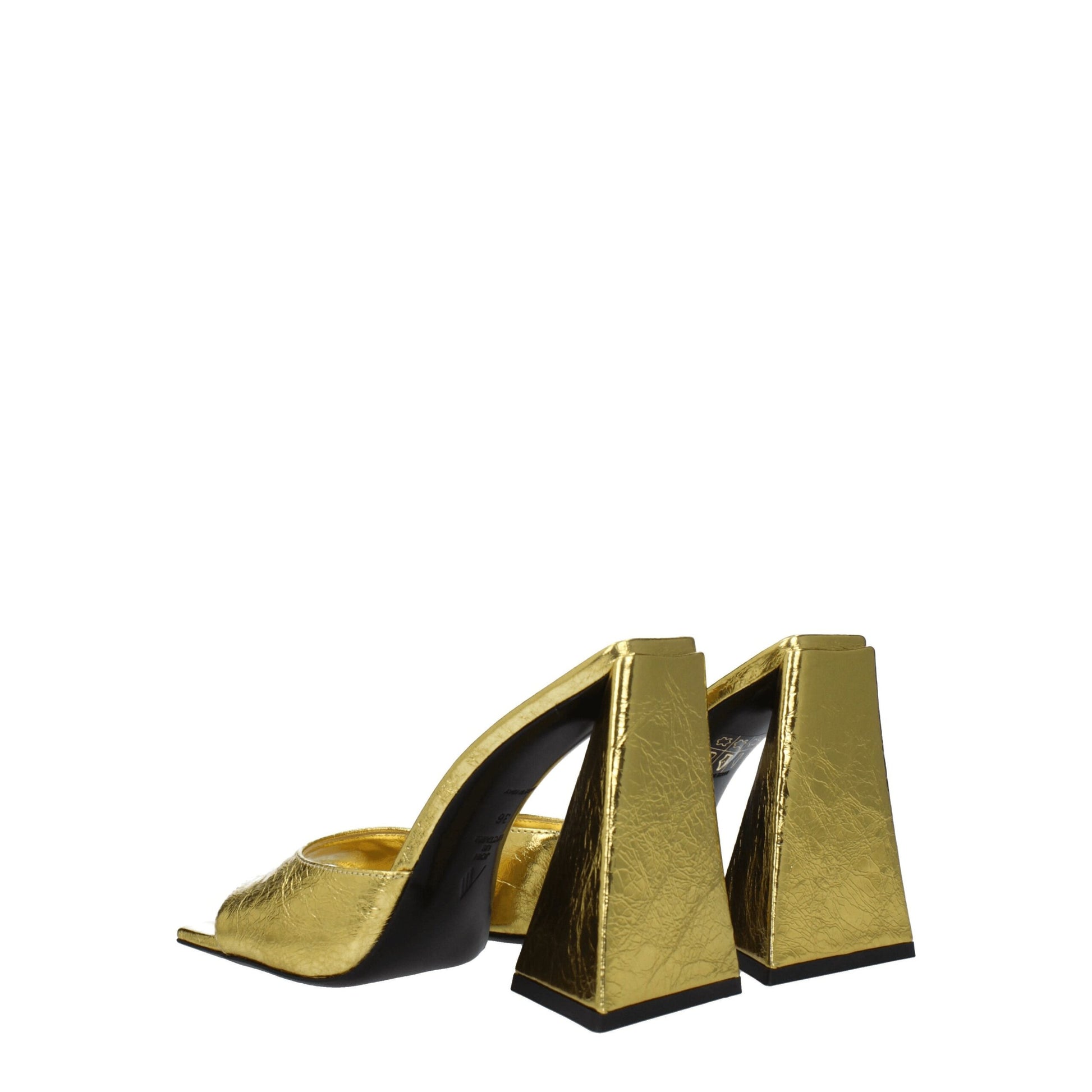 Gold Leather Platform Sandals