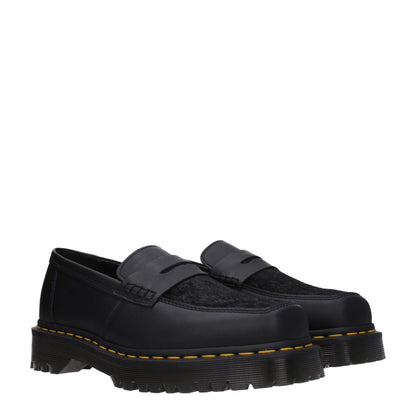 Black Leather Slip-On Loafers