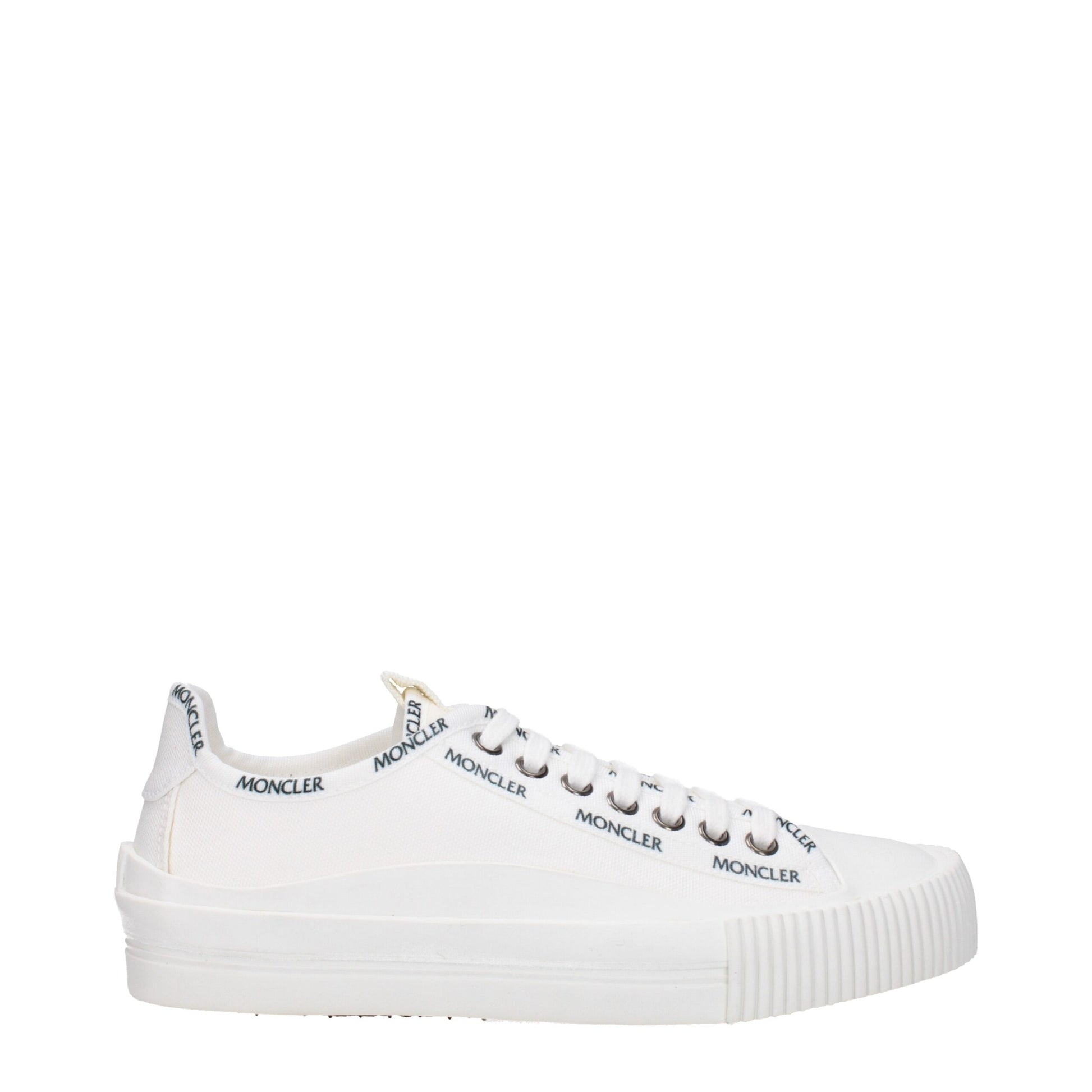 White Fabric Low Tops