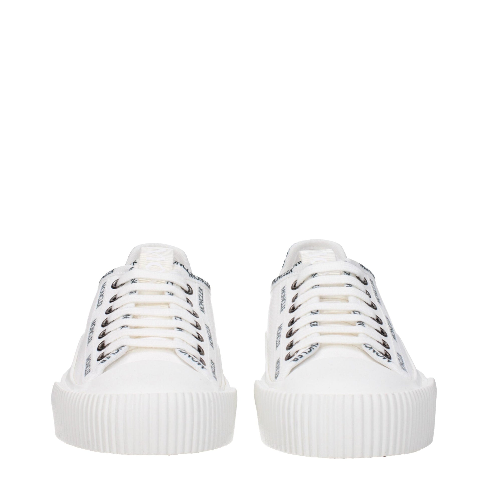 White Fabric Low Tops