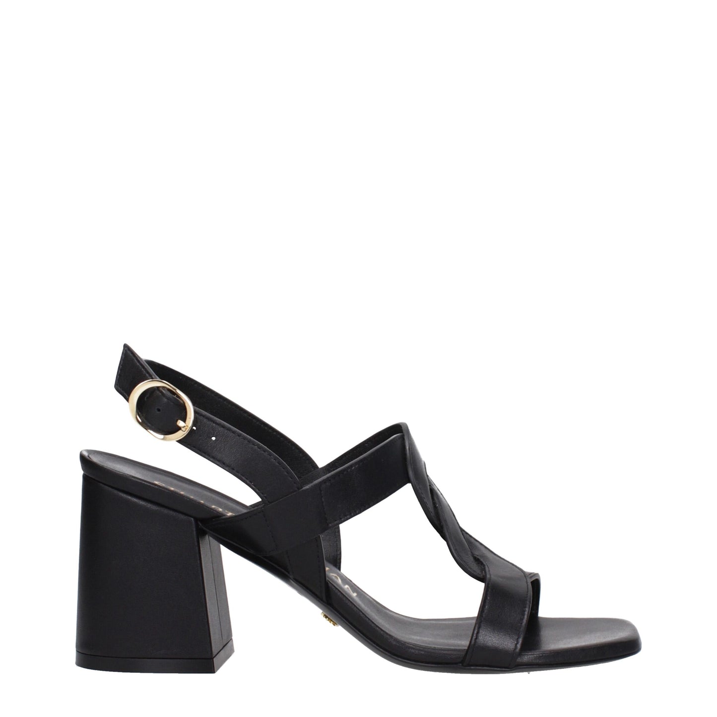Black Leather Platform Sandals