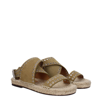 Green Leather Sandals