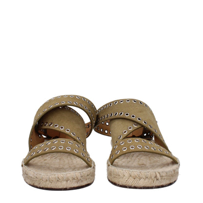 Green Leather Sandals