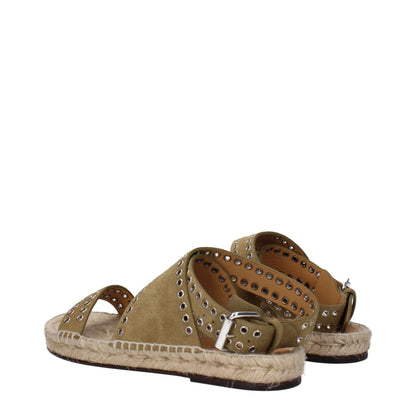 Green Leather Sandals