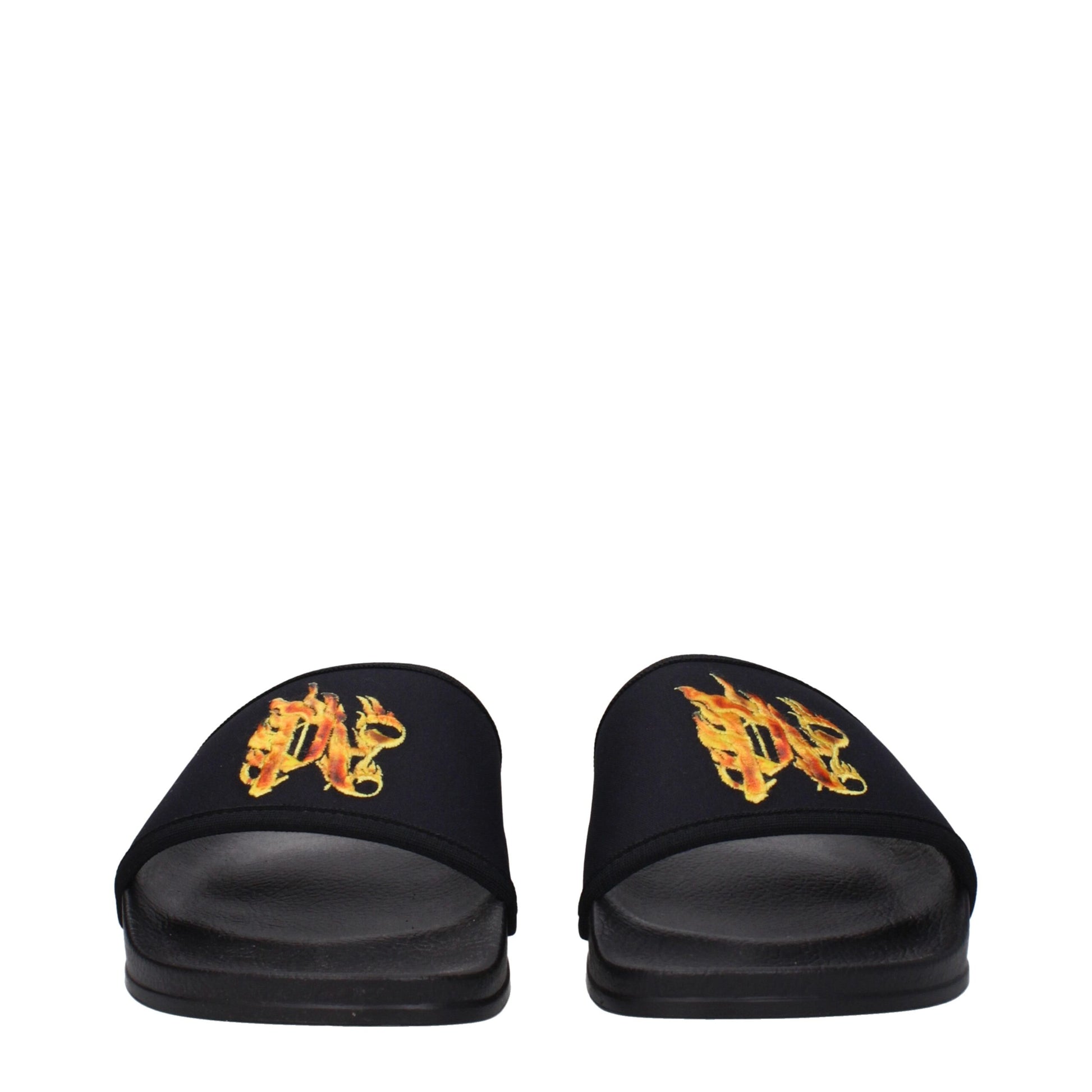 Black Fabric Slippers Sandals
