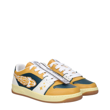 Green Leather Low Top Sneakers