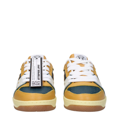 Green Leather Low Top Sneakers