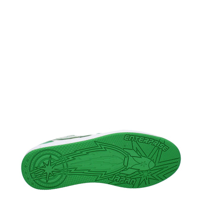 Green Leather Low Top Sneakers