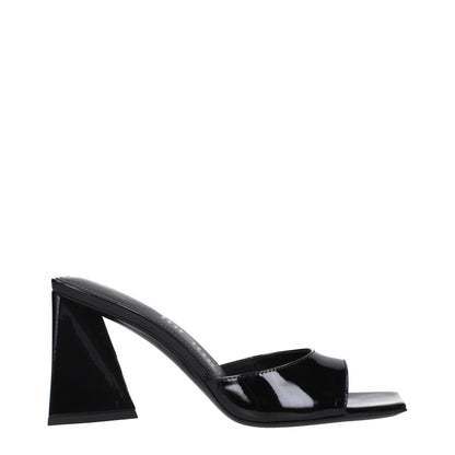 Black Leather Stiletto Heel Sandals