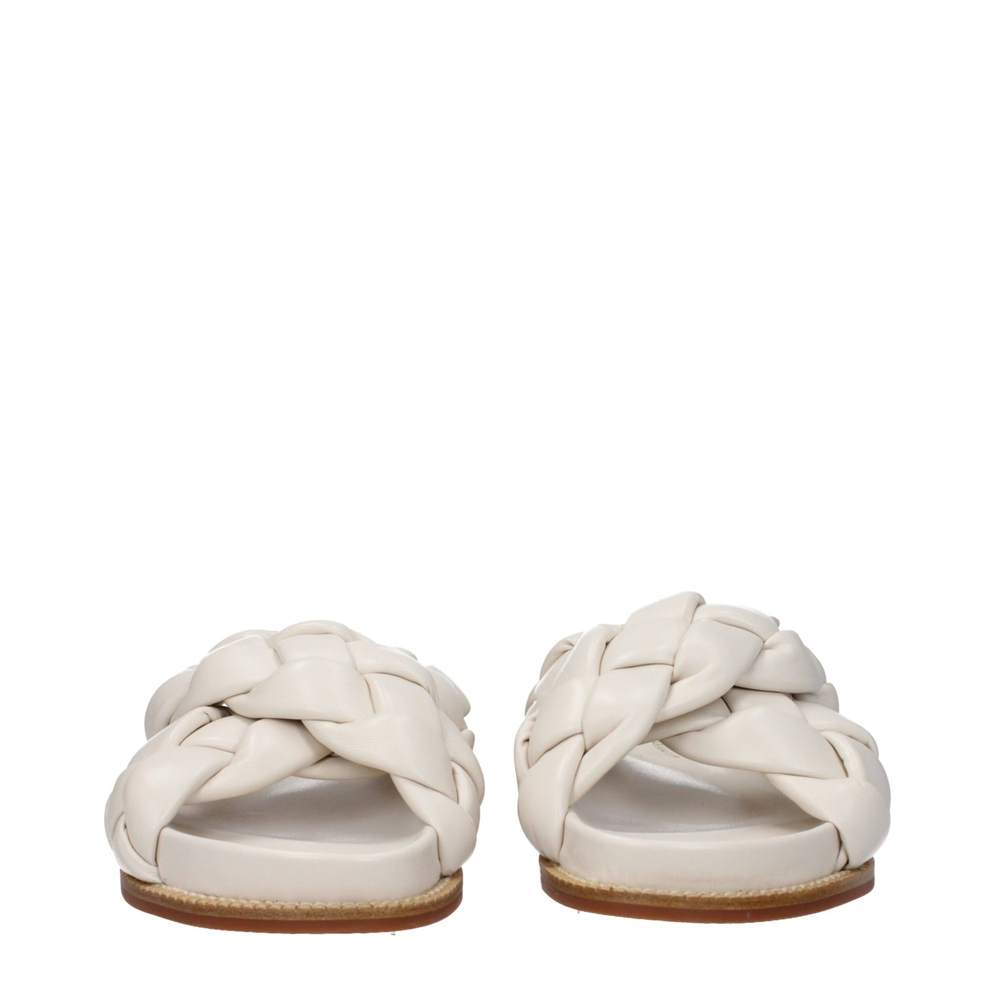 Beige Leather Slippers