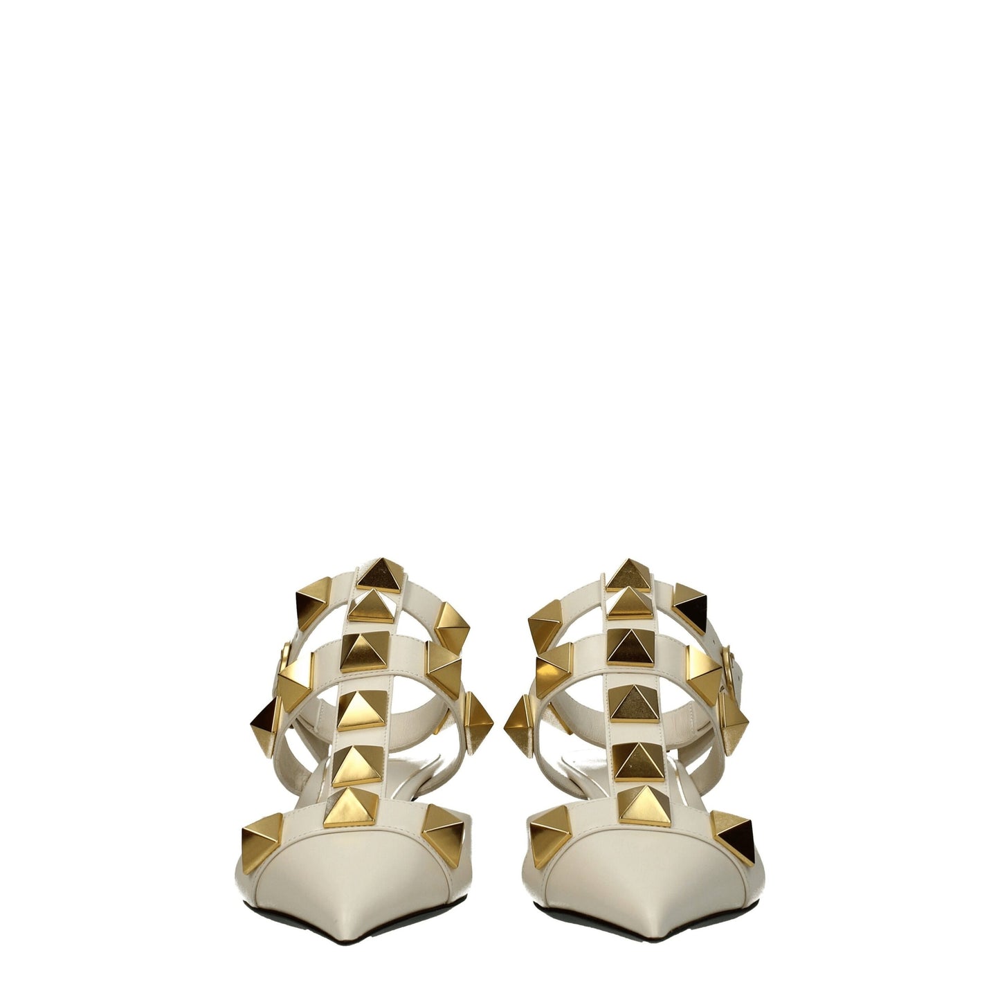 Beige Leather Stiletto Heel Sandals