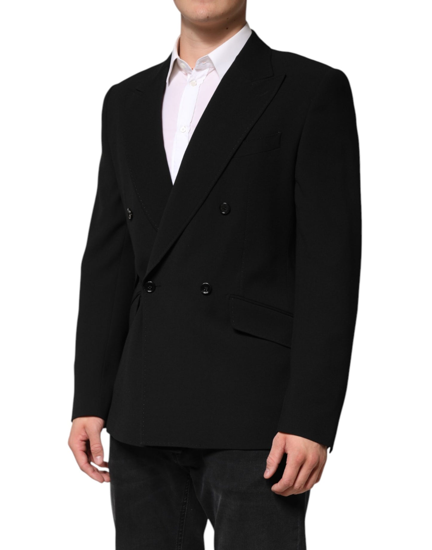 Black SICILIA Double Breasted Coat Blazer