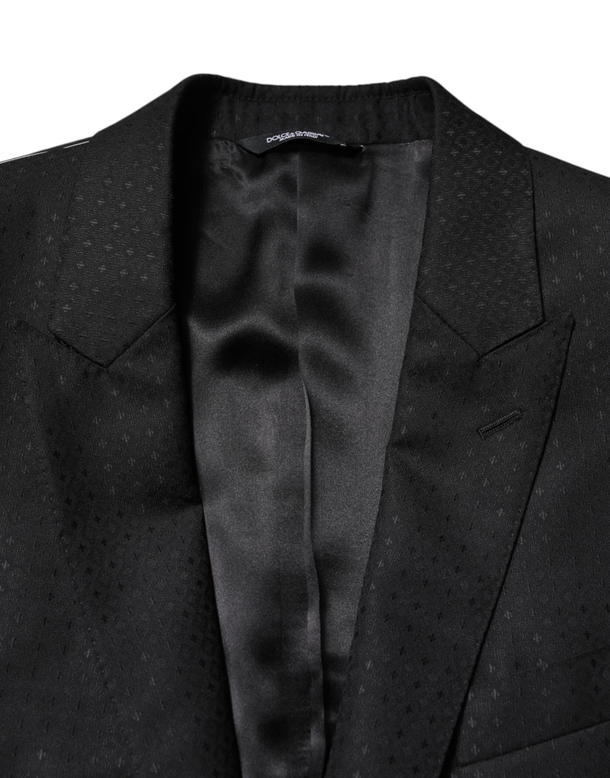 Black Jacquard Single Breasted 2 Piece Suit