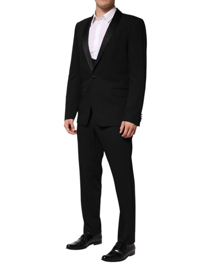 Black Wool 3 Piece Single Breasted Suit