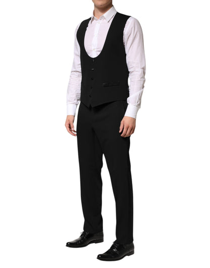 Black Wool 3 Piece Single Breasted Suit