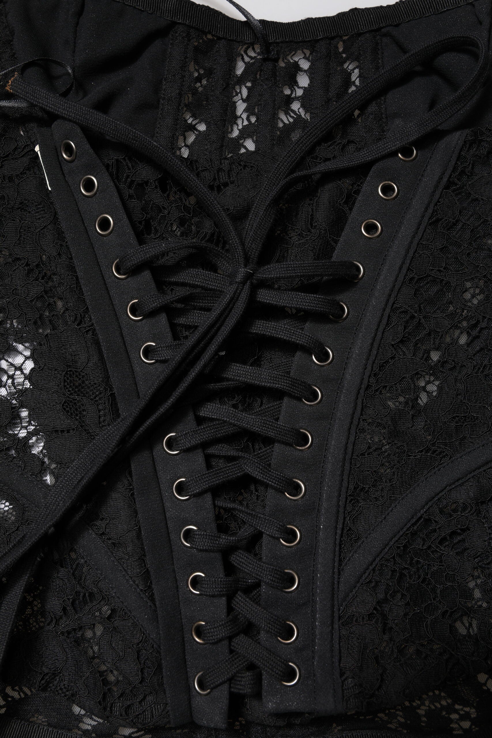 Black Strapless Floral Lace Bustier Cropped Top